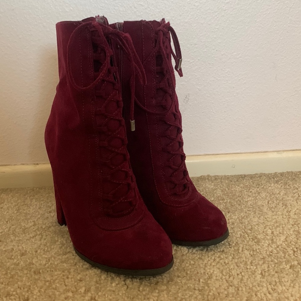 Maroon Booties Size 7.5